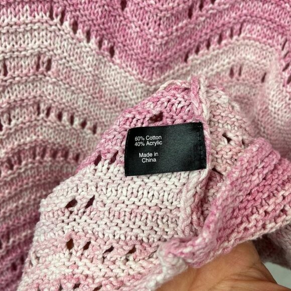 Lane Bryant Crochet Bell Sleeve Tunic Womens 26 28 Boho Pink Coverup Plus Size - Picture 6 of 7